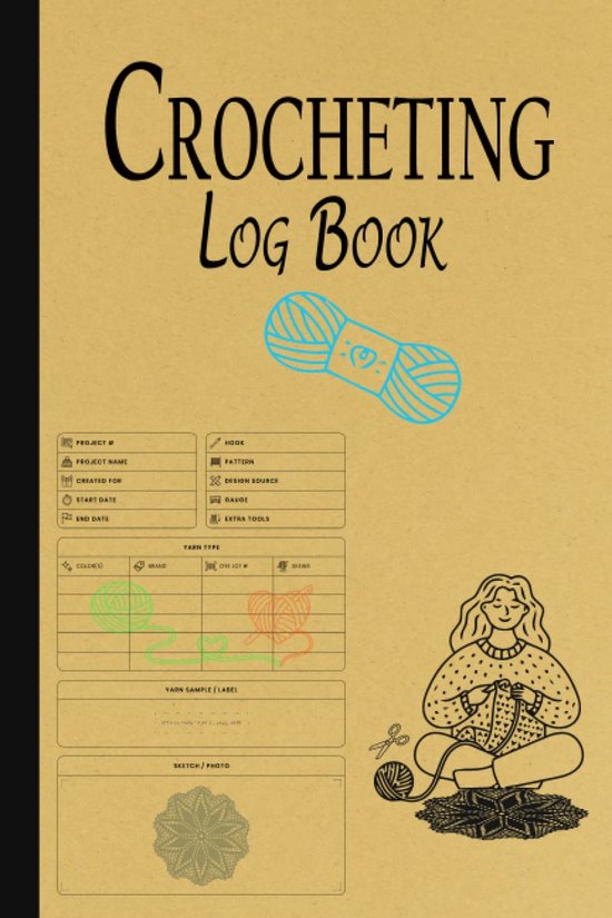 Haakproject Logboek - Hobby Dagboek - Projecten Bijhouden - Gedetailleerde Invoer - 6x9 Inch