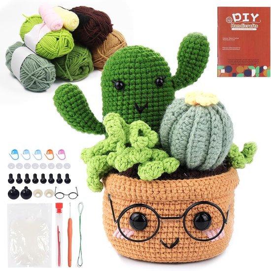 Haakset voor Beginners met Haakpatronen voor Planten, Cactus en Decoratieve Haakprojecten