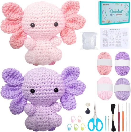 Haakset voor Beginners met Salamander en Axolotl - Complete Startset met Video-instructies, Haaknaalden en Creatieve Projecten voor Volwassenen