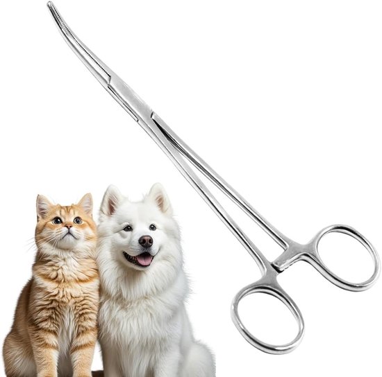 Haakverwijderaar en gebogen vistang van 18 cm van 304 roestvrij staal - multifunctionele klem voor vissen, piercing en medisch gebruik, duurzaam en handig