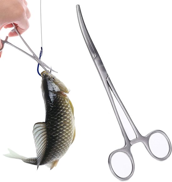 Haakverwijderaar voor Vissen, Arterie Tang, Haakopener en Vissersgereedschap voor Snoek, Forel en Karper (Gebogen)