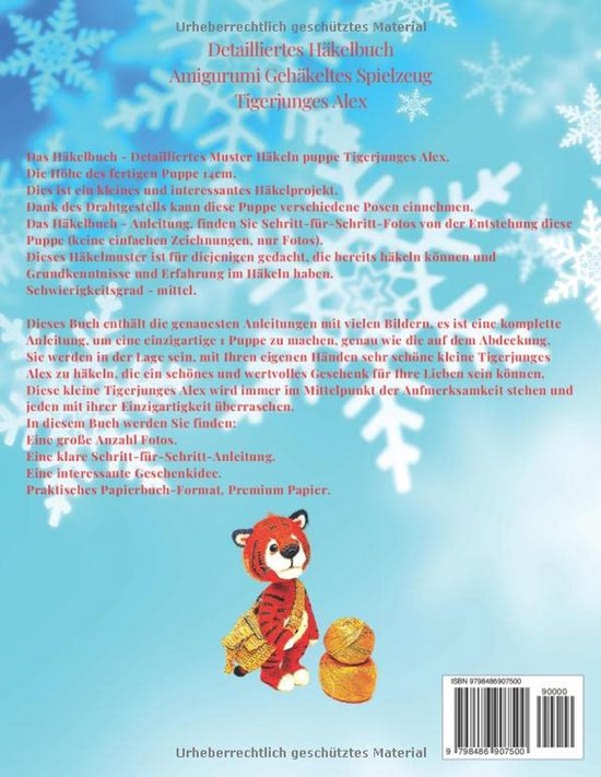 Häkelmuster für Tigerjunges – Detaillierte Anleitung mit Schritt-für-Schritt-Fotos van FIONNISUN