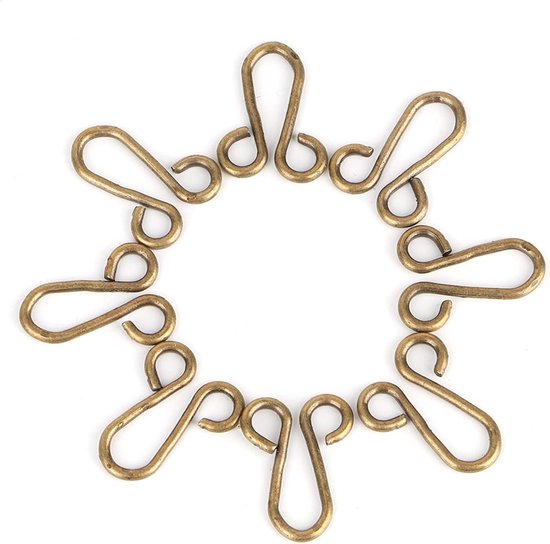Haken en Ogen voor Bontjassen - 10 Stuks Bont Coat Bevestigingen voor Overjassen en Onderkleding (Brons) met 2.8 cm Diameter van Merkloos