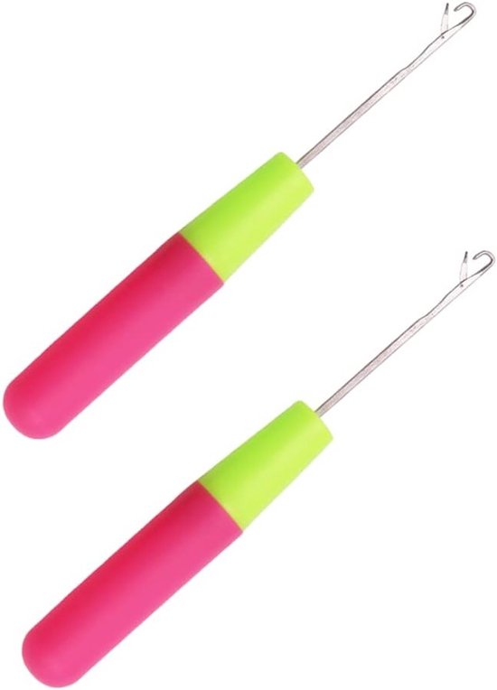 Haken voor Haakwerk met Plastic Handvat, 2 Stuks Vergrendelbare Haaknaalden voor DIY Creaties en Vlechten