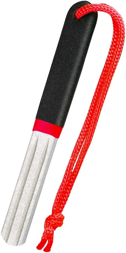 Hakenslijper - Dubbelzijdige Bestand - Draagbare Slijpen - Rood, zwart - RVS - 10*1.1cm - Vishaak Slijpers - Dubbelzijdige Fijne En Medium Grit - Voor Buitenvissen - Vissen Haak Slijper van Merkloos