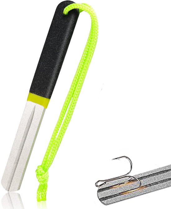 Hakenslijper (Groen) - Vishaak Slijpers - Vishaak Slijpen - Dubbelzijdige Bestand - Hakenvijl - Vissen Haak Slijper - Draagbare Slijpen - Dubbelzijdige Fijne En Medium Grit - Slijp zelf uw haken - Met Handvat en Ophanghaak - voor Buitenvissen van Merkloos