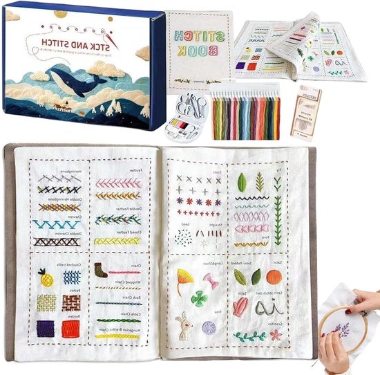 Handborduurboek - Ambachtelijke Gids - Creatief Ontspannen - Stapsgewijze Instructies - 20 cm - Meerkleurig