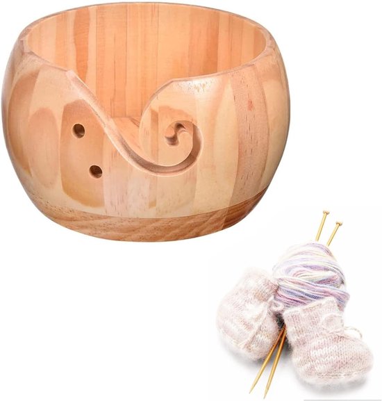 Handgemaakte Breibak, 6.1x3.2 Inch, Ideaal voor Wolopslag, Breien en Haken, Met Draadopening en Gaten voor Gemakkelijk Gebruik van Merkloos