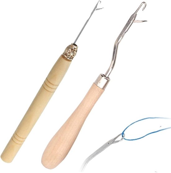 Handgemaakte houten haken set van 2, ideaal voor breiprojecten, knutselen en creatief gebruik. Perfect voor uitbreiding van tricot en ambachtelijke projecten.