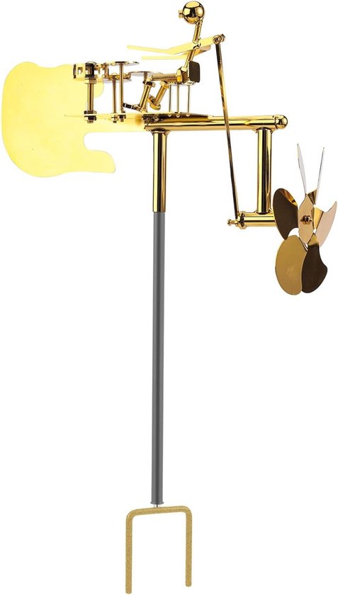 Handgemaakte Metalen Windmolen voor Tuin en Patio, Decoratieve Percussie Speler met Muziek en Beweging