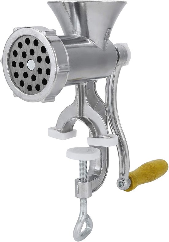 Handmatige Aluminium Vleesmolen met Tafel Tang, Geschikt voor Varkensvlees, Kip, Peper en Specerijen, Eenvoudig en Snel Schoon te Maken, Keukenaccessoire