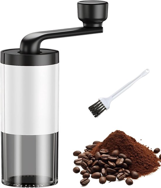 Handmatige Koffiemolen, Draagbare Koffiemolen voor Thuis en Reizen, Keramische Molen voor Espresso en Filterkoffie, Inclusief Borsteltje