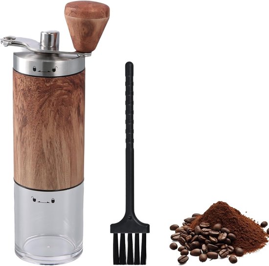 Handmatige Koffiemolen met Handvat - Draagbare Koffiemolen met 5 Instellingen voor Thuis, Kantoor en Kamperen, Perfect voor Espresso en Filterkoffie