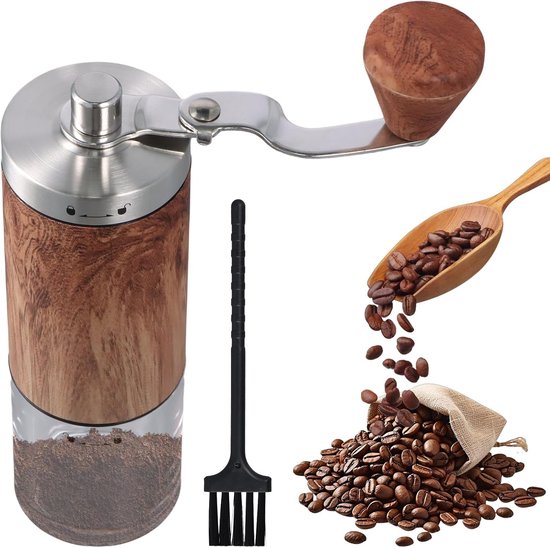 Handmatige Koffiemolen met Verstelbare Instellingen voor Reizen, Kantoor en Camping – Perfect voor Espresso en Versgemalen Koffie