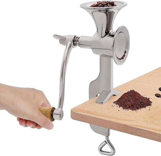 Handmatige Koffiemolen van RVS, Ideaal voor Koffiebonen, Granen en Havermout, Compact en Duurzaam 24x7.3cm