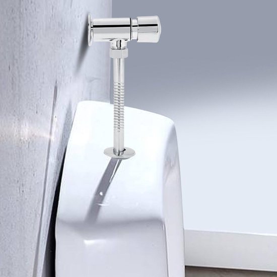 Handmatige Toiletafscheider van Zinklegering voor Kantoor en Hotel - Drukknop Spoelgereedschap voor Badkamer 3.94 x 1.97 inch, Duurzaam en Efficiënt Spoelen van Merkloos