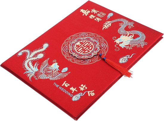 Handtekeningboek Voor Bruiloften Chinees Gastenboek Elegante Uitstraling Voor Huwelijksreceptie