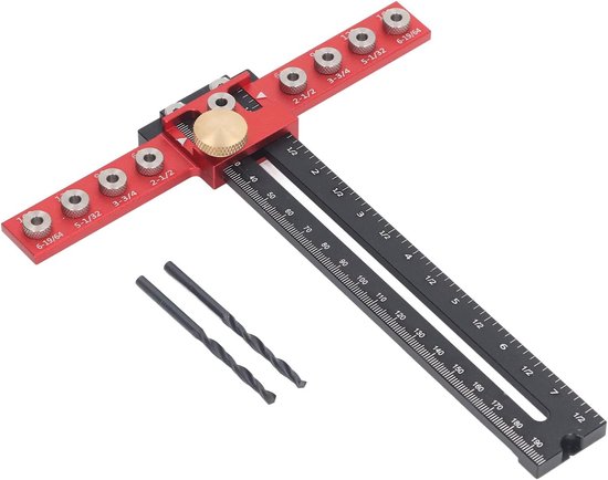 Hardware Jig, Aluminium Legering Verstelbare Boor Gids Sjabloon Tool, Punch Locator Boor Sjabloon Gids voor Installatie van Deur, Lade, Voorknoppen, Handgrepen en Pulls