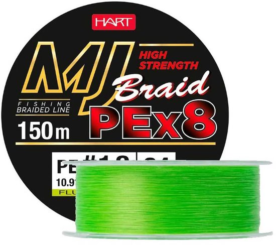 Hart Mj Gevlochten Vislijn 150 M Groen 0.128 mm van Merkloos