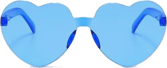 Hartjes zonnebril - Festival bril - Rave bril - Glasses - Blauw van Hart