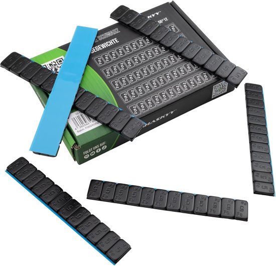 HASKYY 25 balancing weights, black, 12x5g adhesive weights, steel weights, adhesive strips 60 g, with tear-off edge - ShopVlot