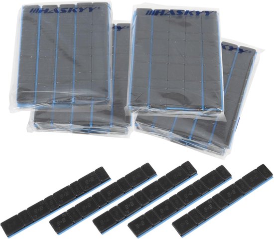 HASKYY 50 bars, black, balancing weights, 5 g x 4 + 10 g x 4 adhesive weights, 3 kg adhesive strips - ShopVlot