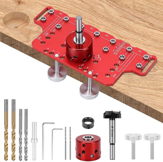 Health Gear 2 in 1 Scharnier Punch Positioner Plank Pin Boormal met 5 Mm 6,25 Mm Geleidebussen 33 Boor (kort)