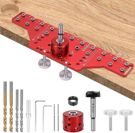Health Gear 2 in 1 Scharnier Punch Positioner Plank Pin Boormal met 5 Mm 6,25 Mm Geleidebussen 33 Boor (long)
