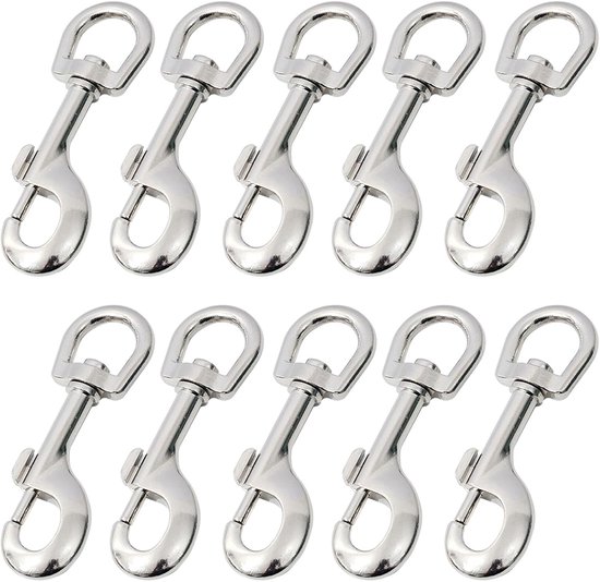 Heavy Duty Trigger Clips - 10pcs 360° Rotatable Eye Bolt Snap - Ring Clip Keychain - Zinc Alloy Swivel Puller - Hooks voor Dog Leash - Clips voor Swings - Outdoor Camping Accessoires van Patelai