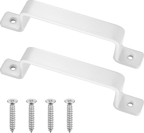 Hechtset Vintage gietijzeren deurgrepen zwart - geschikt voor buitenruimtes garage kledingkast - 2-pack met witte details Hechtset van Hecht