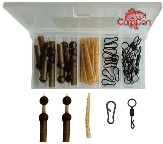 Helicopter Rig Kit 'Camo Brown' - 40pcs - Alles voor Helikopter Systeem - Karper Onderlijn - Rigmateriaal voor Vissen van Merkloos