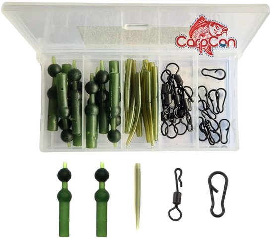 Helicopter Rig Kit 'Green' - 40pcs - Alles voor Helikopter Systeem - Karper Onderlijn - Rigmateriaal