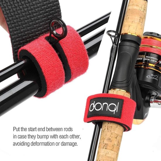 Hengel Bandjes Set van 6 - Stretchy Aas Houders voor Casting en Spinning Rods - Visgerei Accessoires