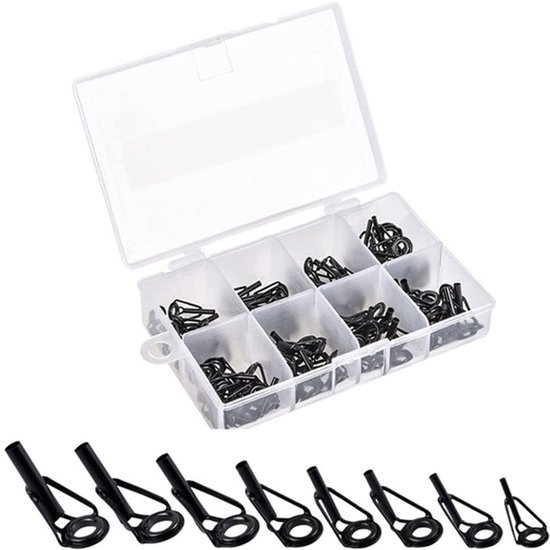 Hengel Reparatieset 40 Stuks - Roestvrij Staal - Keramische Ring - 8 Maten - Stevig en Duurzaam - Lichtgewicht Ontwerp - Hengelgidsen