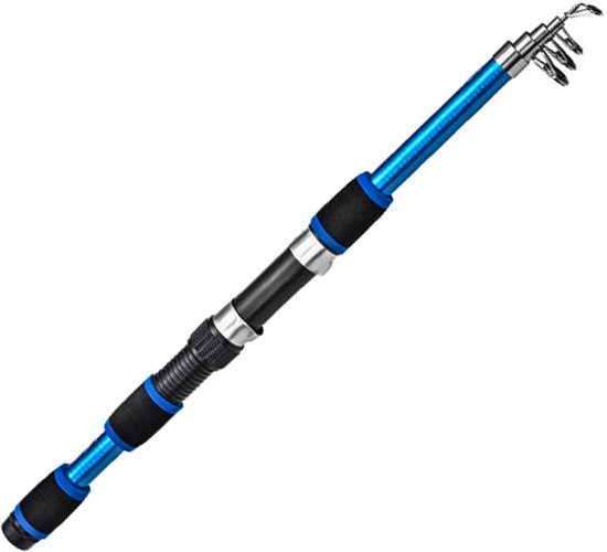 Hengel - Telescopische hengel - 1,8 m - Draagbare werphengel - Hengel voor lange afstanden - Hengel voor harde zeevissen - Werphengel - Gereedschap voor zeevissen - Duurzaam - Geschikt voor beginnende en enthousiaste vissers - Visgerei cadeaus van Merkloos