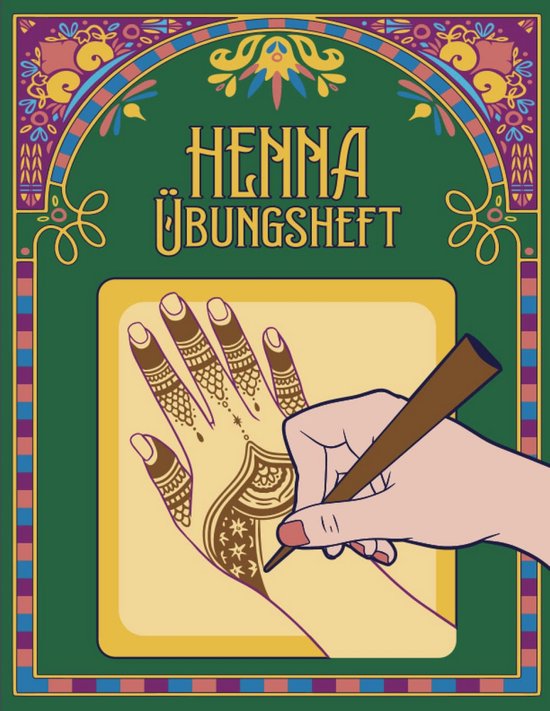 Henna Oefenboek: Papiervellen en Sjabloon voor het Oefenen van Hennatatoeages op Handen van Merkloos