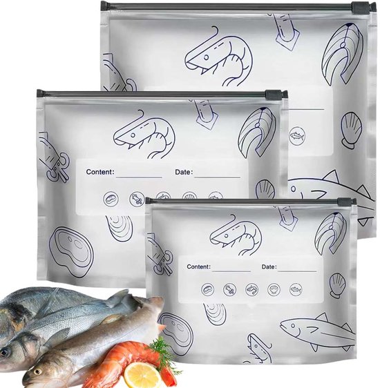Herbruikbare Voedselzakken - 30 Stuks Diepvries Opbergset Met Rits - Aluminium Folie Zakken Voor Groenten Fruit En Vlees - 20x13 Cm Keukenorganisatie Voor Voorraadkast