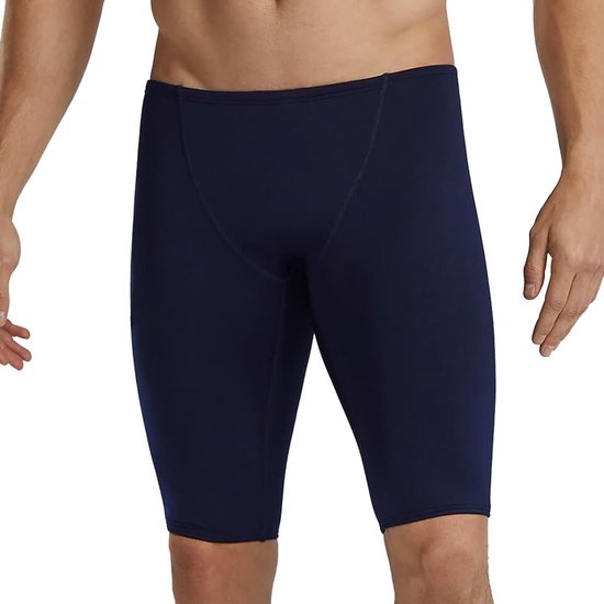 Heren Durafast Elite Solid Jammer Badpak Zwembroek, Marine/Logo, 42