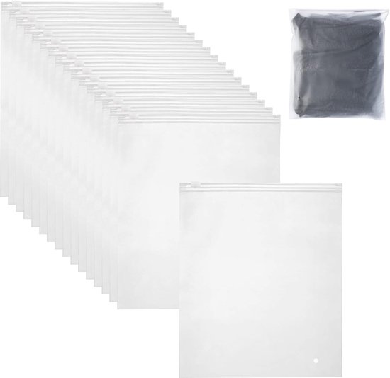 Hersluitbare Kledingzakken 40 x 30 cm Herbruikbare Plastic Afsluitbare Zakken Ruimtebesparend Ziekenhuistas Mat Waterdicht Reisorganisator 30 Stuks van Merkloos