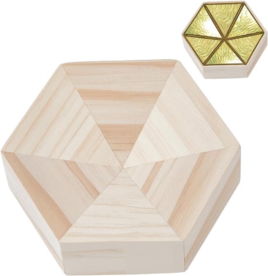 Hexagon Gebrandschilderd Glas Jig, 3D Glas Solderen Jig Hout Solderen Tool met Stevige Constructie voor Nauwkeurige Glas Kunst en DIY Projecten