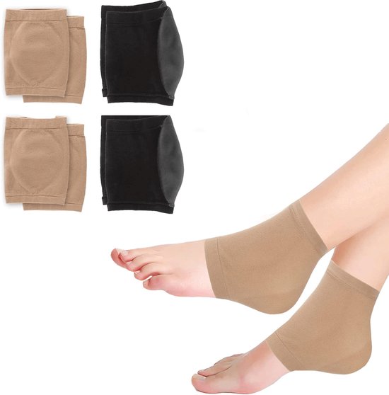 Hielsokken - 4paar - Gelhielsokken - Hielkloven hielverlichting - Open teen sokken voor de hiel - Hydraterende hielsokken - Hydraterende Sokken Verbonden Open Teen - Zacht en geventileerd van Merkloos