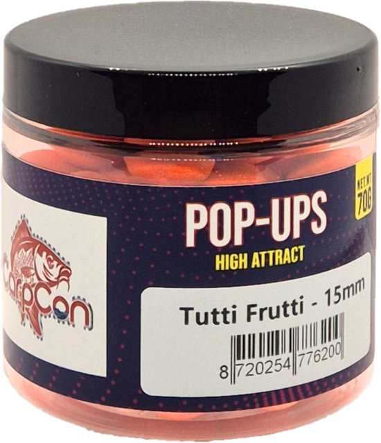 High Attract Fluo Pop Ups 'Tutti Frutti' - Fluo Oranje - 15mm - 70g - Karper Aas/Boilies - Popups van Merkloos
