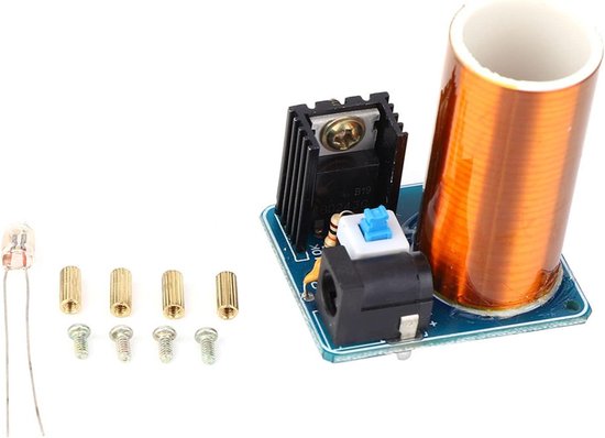 High Efficiency Mini Coil High Voltage Plasma LED Spark Module Kit voor elektrische verlichting voor studentenexperimenten(Afgewerkt product)