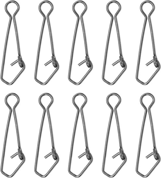 High Strength Fishing Buttons - 100pcs - 200lbs - RVS Lijnpin Connector Swivel Clips - Snelle Wissel voor Hengelsport Aas - Zoetwater - Zoutwater - Zwart van Merkloos