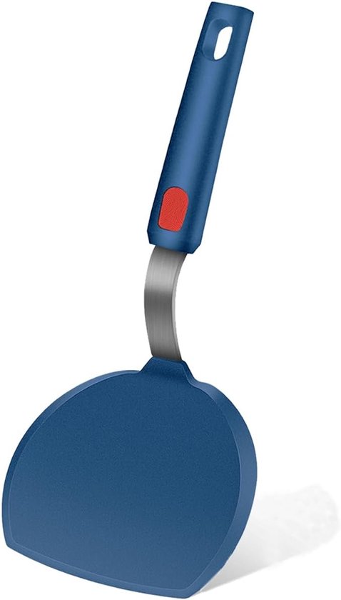 hittebestendige siliconen spatels voor anti-aanbak kookgerei pan, ronde omelet eierspatels brede siliconen draaier, kookspatel voor keuken, vaatwasmachinebestendig (blauw)