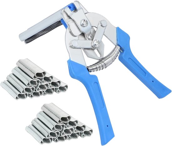 Hog Ring Pliers Set Pet Cage Pliers with 600 Pcs Fence Pliers Rings Clip Automatic Fence Entrance for Mattresses, Car - ShopVlot