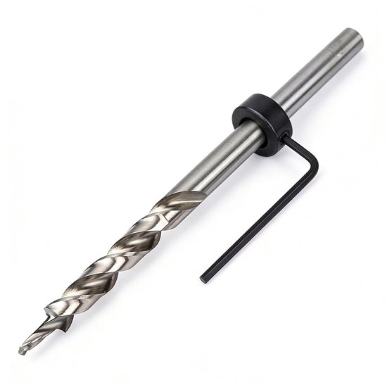 Hole Boor, 9mm Twistboor Stappenboor met Diepteborg en Moersleutel, Ronde Schacht Twist Stap Boor Trapboorbits voor Zakgatgeleiders