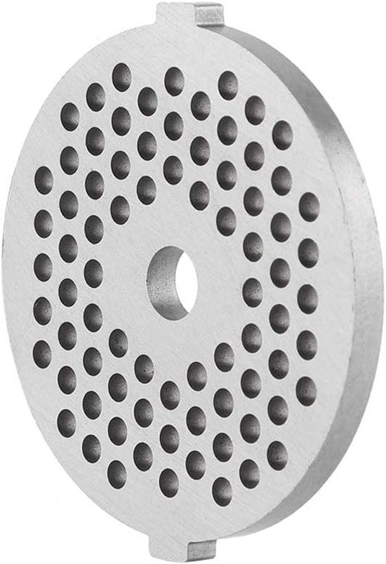 Hole disc voor vleesmolen, mes en ijzeren basis, staal, 5 mm gaten, professioneel vervangingsonderdeel voor vleesmolen en scherpmaker