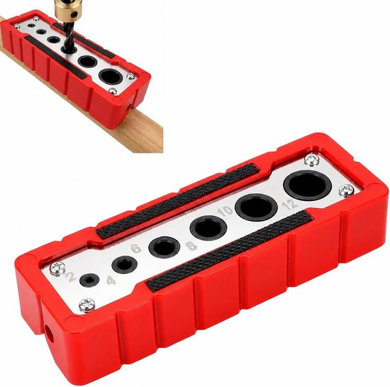 Hole Jig Drill Locator Professioneel houtbewerkingsgereedschap Nauwkeurige positionering Deuvelset voor timmerwerk Schrijnwerkprojecten ABS Metalen constructie 118 mm