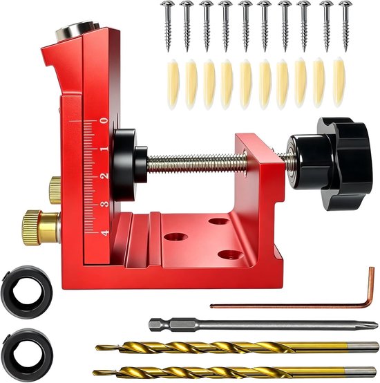 Hole Jig Set, Schuine Gaten Boormal voor Meubelmakerij met 2 Verstelbare Boorbits Pocket Hole Boormal Schuine Boormal voor Houtbewerking en Meubelmakerij Hulpmiddel voor Schuine Boren